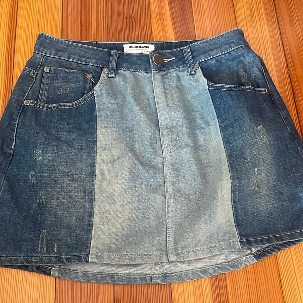High waisted mini skirt (jean)
